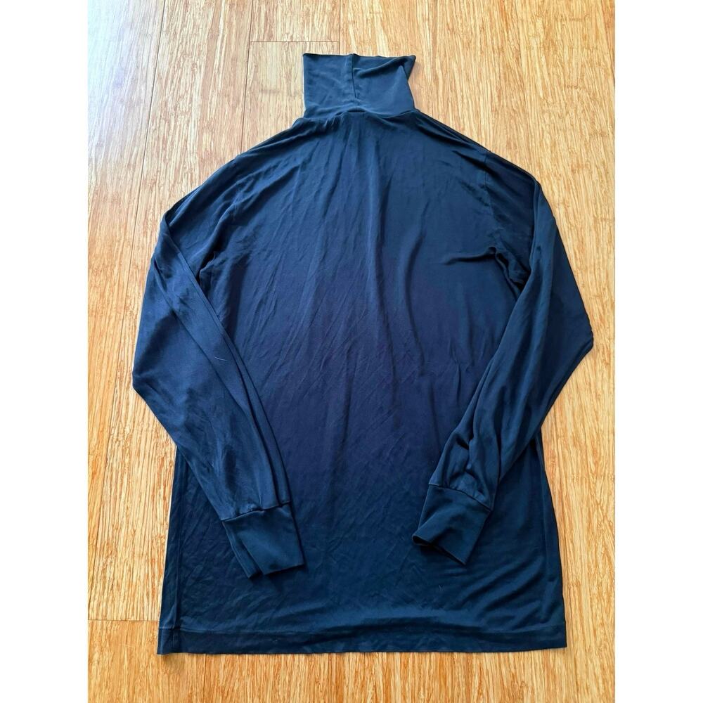 Eddie Bauer 100% Silk Turtleneck Base Layer Black Women’s Tall Large - Picture 2 of 4